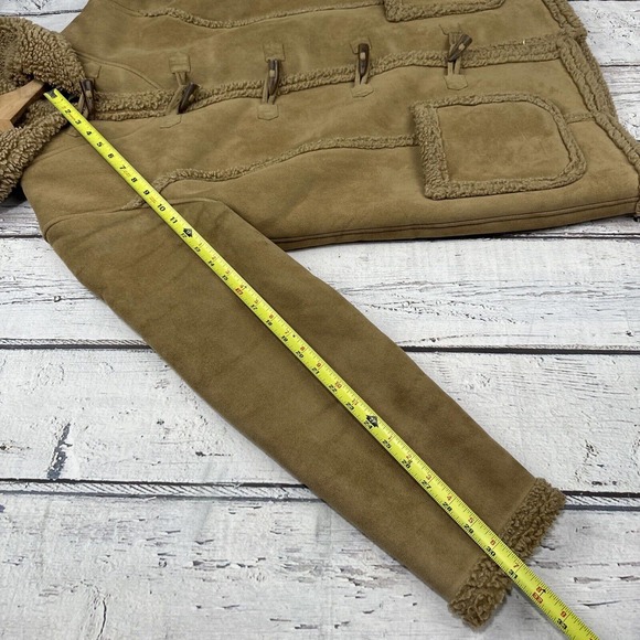 LL Bean Hooded Coat Sherpa Lined Toggle Closure Womens Size Medium Brown 0 GHP5 - Picture 6 of 13